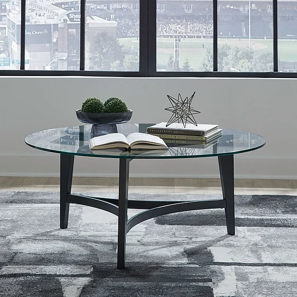 Liberty Furniture Capri Round Cocktail Table in Espresso 644-OT1010