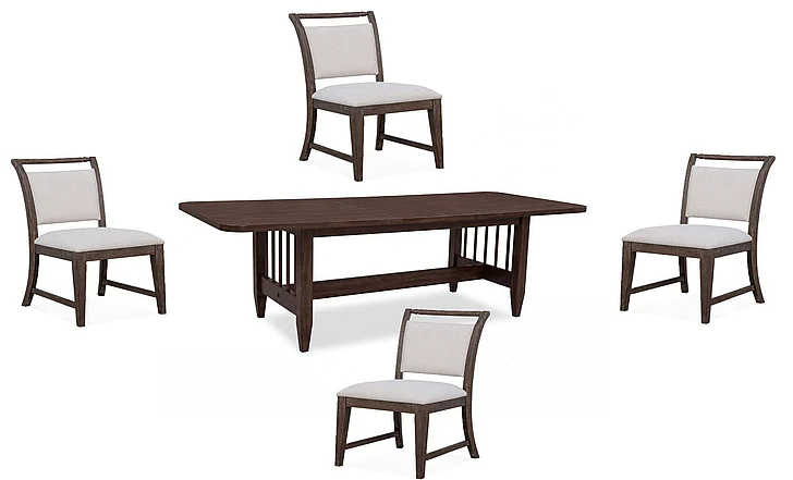 Legacy Classic Trisha Yearwood Reflections 5pc Trestle Dining Room Set in Dark Roast