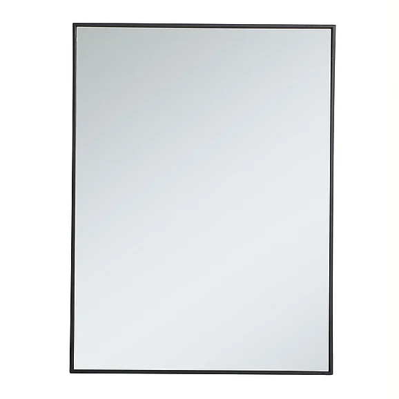 Elegant Metal Frame Rectangle Mirror 30 In. in Black MR43040BK