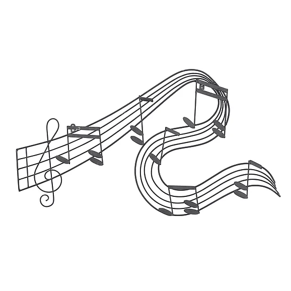UMA Black Metal Musical Notes Notes Home Wall Decor, 33 x 1 x 19 | 64571