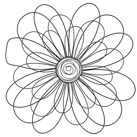 UMA Black Metal Floral 3D Wire Home Wall Decor with Crystal Embellishments, 29 x 1 x 29 | 64664