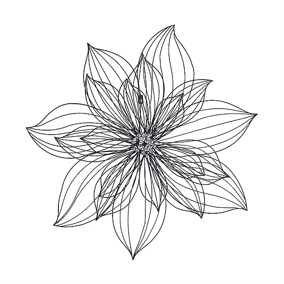 UMA Black Metal Floral 3D Wire Home Wall Decor with Crystal Embellishments, 26 x 4 x 26 | 64682