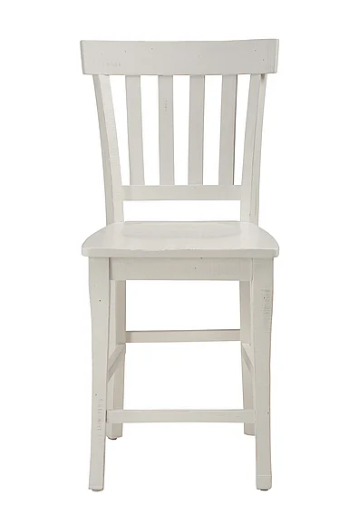 Jofran Madaket Slatback Stool (Set of 2) in Distressed Off-White 647-BS831KD