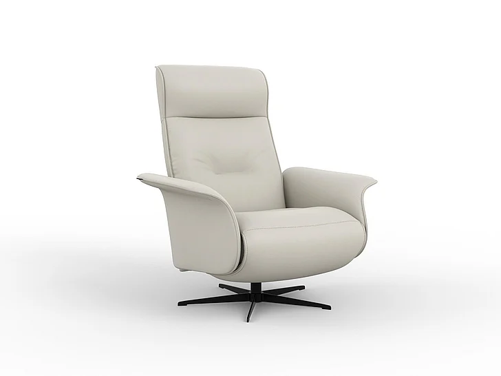 Fjords Modern Living Finn Medium Relaxer w/Battery in SL Pure White/Black 648116PB-246 CUSTOM ITEM
