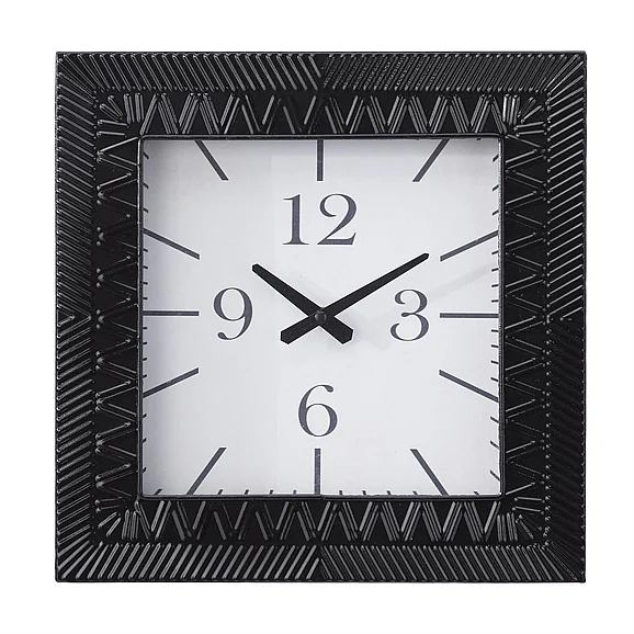 UMA Black Metal Wall Clock, 12" x 3" x 12" | 64914 CLOSEOUT