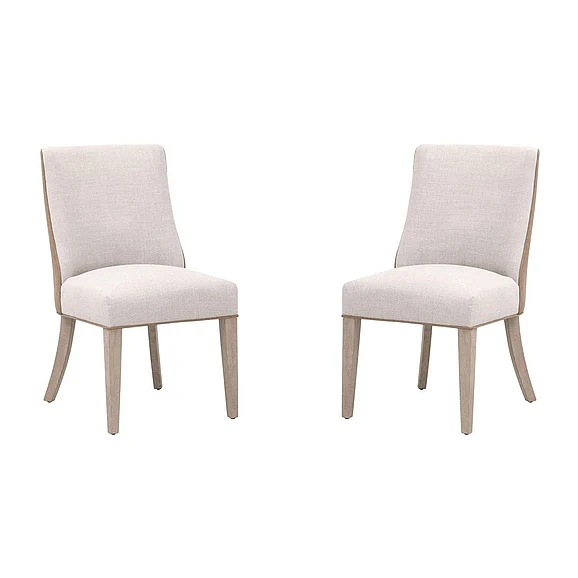 Essentials For Living Duet Dining Chair - Bisque French Linen Ivanhoe Toast Natural Gray 6491UP.NG/BIS/IVT (Set of 2)