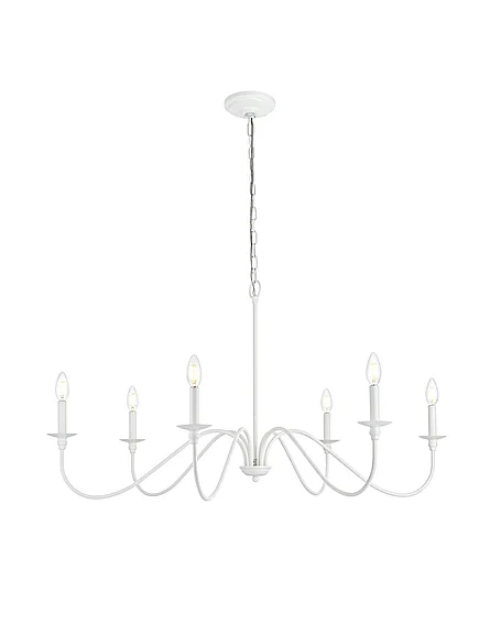 Elegant Rohan 42 In. Chandelier in White LD5056D42WH