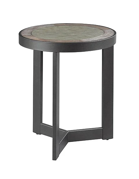 Hammary Hamilton Graystone Round End Table in Rustic Dark Oak 650-917 CLOSEOUT