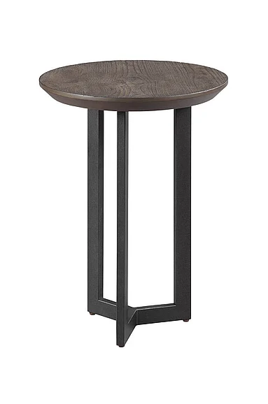 Hammary Hamilton Graystone Round Chairside Table in Rustic Dark Oak 650-918 CLOSEOUT