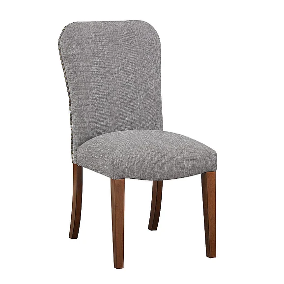Comfort Pointe Salina Ashen Grey Dining Chair in Performance Fabric with Nail Heads - set of 2 6500PF-27
