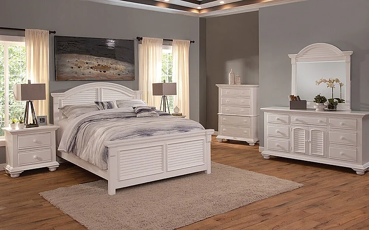 American Woodcrafters Cottage Traditions 2pc Bedroom Set in White Cottage