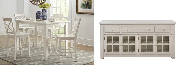 Jofran Simplicity 6pc Counter Table Set in Paperwhite