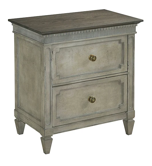 American Drew Savona AX Two Drawer Nightstand in Versaille 654-420
