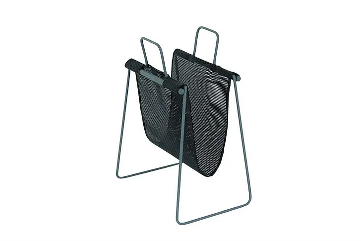 UMA Black Metal Contemporary Magazine Rack Holder, 20" x 16" x 10" | 65617 CLOSEOUT