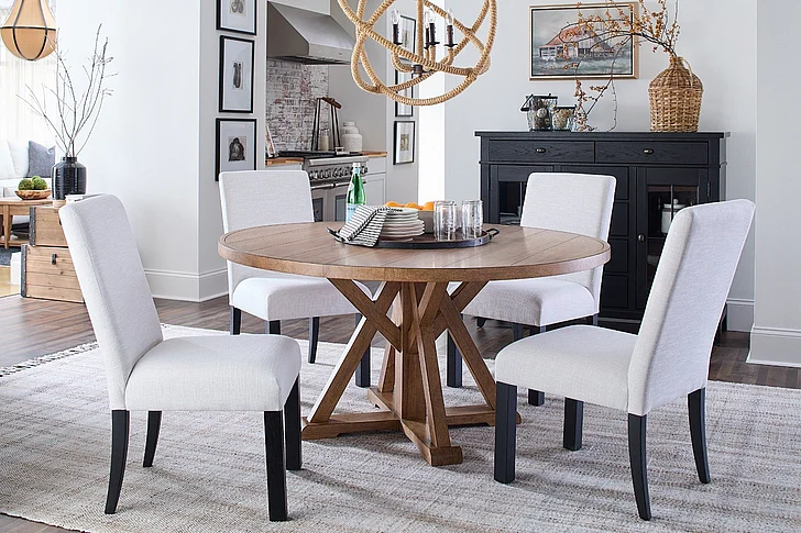 Legacy Classic Trisha Yearwood TY656/TY657 Todays Traditions 5-Piece Casual Dining Room Set in Natural Hickory and Blacksmith