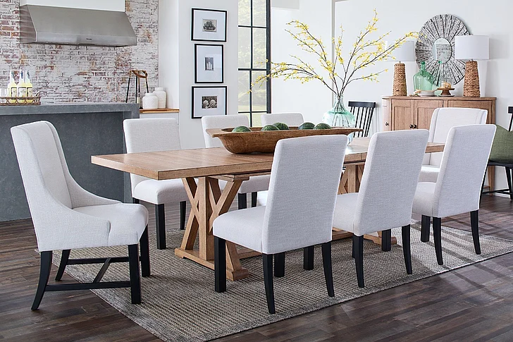 Legacy Classic Trisha Yearwood TY656/TY657 Todays Traditions 9-Piece Casual Dining Room Set in Natural Hickory and Blacksmith