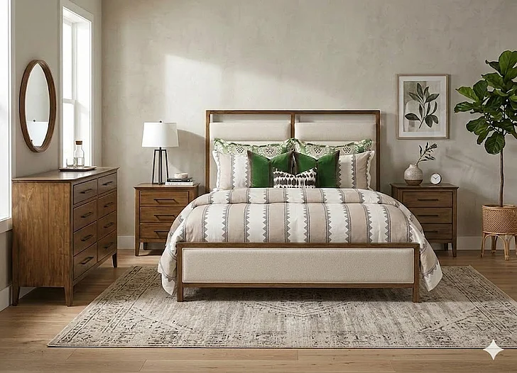 Kincaid Abode 2pc Upholstered Bedroom Set in Brown