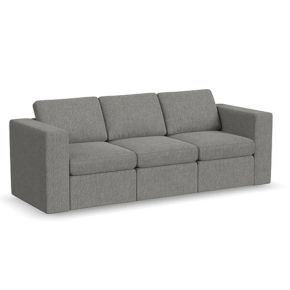 Linon Home Decor Sky 3 Seater Sofa Track Arm in Smoke MD2001SKYSFASMK