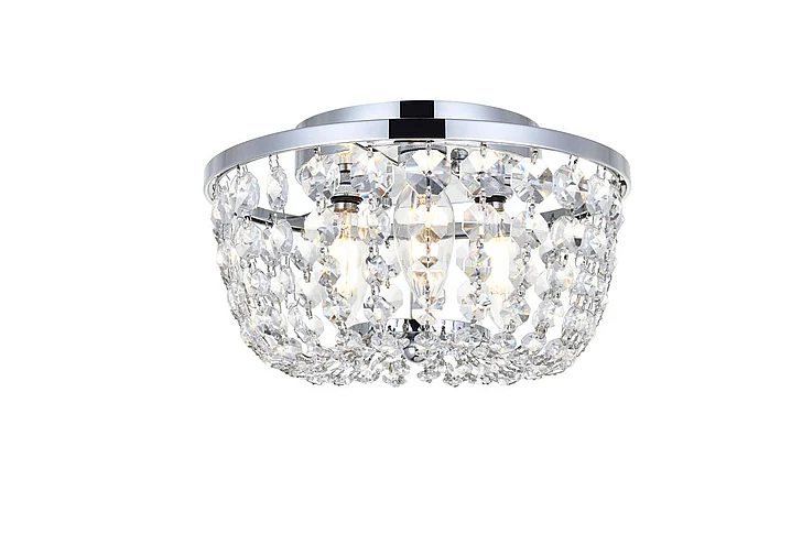 Elegant Cora 10 In. Flush Mount in Chrome 1109F10C