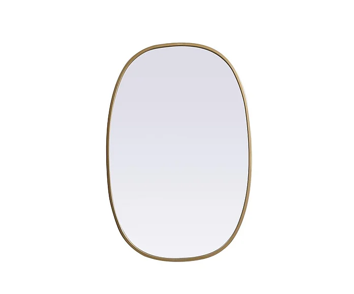Elegant Metal Frame Oval Mirror 20X30 In. in Brass MR2B2030BRS