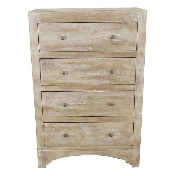 Meva Furniture Saffron 4 Drawer Chest in Mango Wood