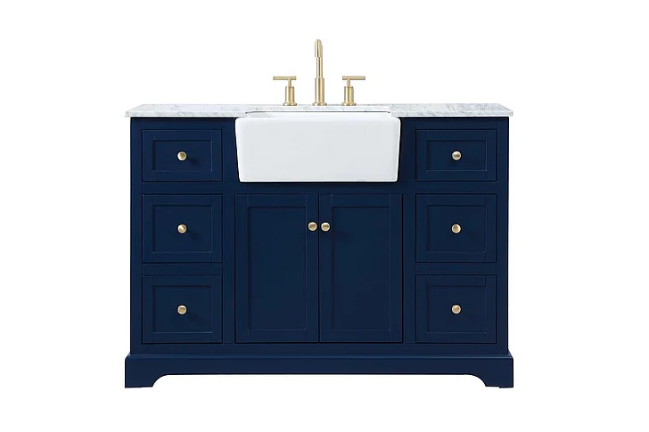 Elegant 48 In. Single Bathroom Vanity in Blue VF60248BL