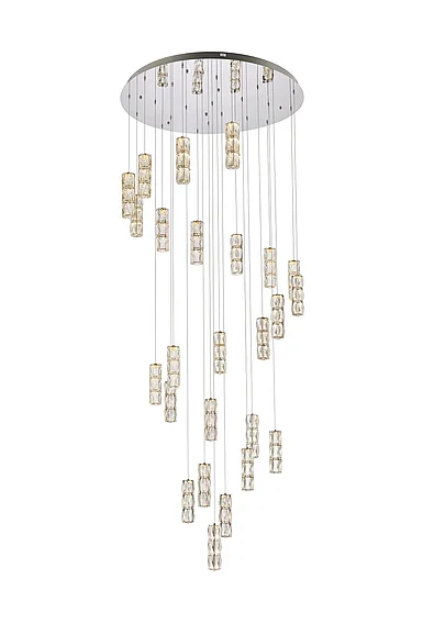 Elegant Polaris 42 In. Led Chandelier in Chrome 3500D42C