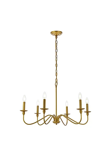 Elegant Rohan 30 In. Chandelier in Brass LD5056D30BR