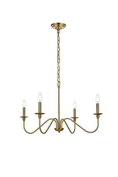 Elegant Rohan 30 In. Chandelier in Satin Gold LD5006D30SG