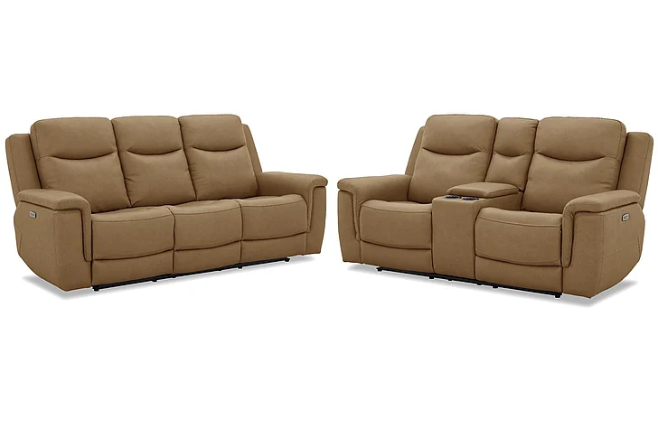 Leather Values Loft 2pc Living Room Set in Butternut