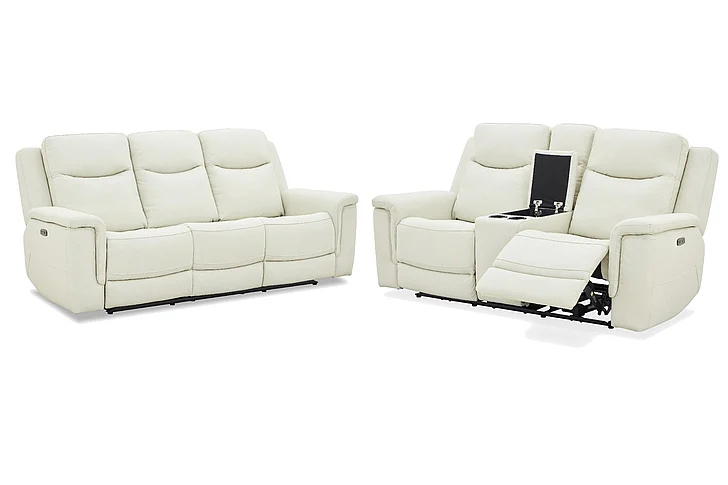 Leather Values Loft 2pc Living Room Set in Pearl