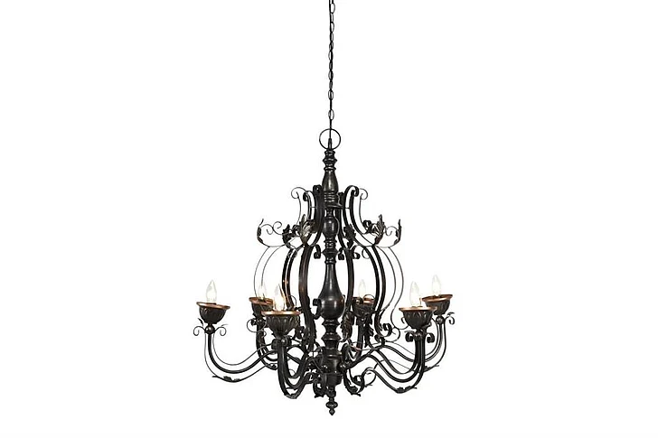 UMA Black Metal Chandelier, 31" x 31" x 35" | 67136
