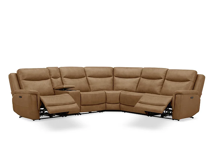 Leather Values Loft Lotus Sectional Set in Butternut 6715SECT