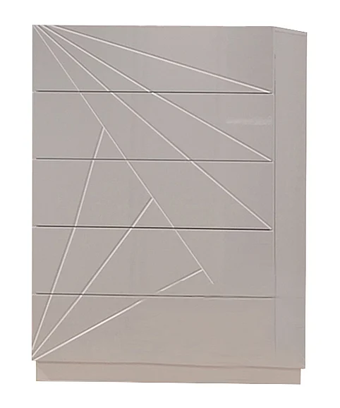 J&M Florence 5 Drawer Chest in White and Taupe 17852-C CLOSEOUT