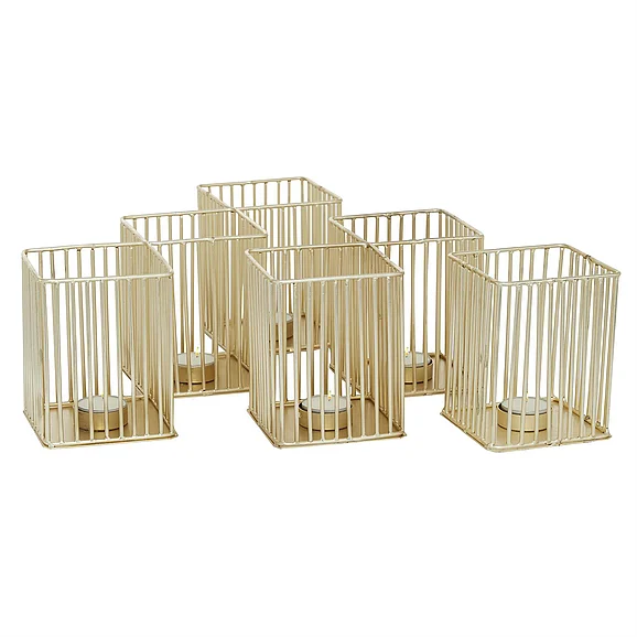 UMA Gold Metal Candle Lantern, Set of 3 4, 11, 16W | 67411 CLOSEOUT
