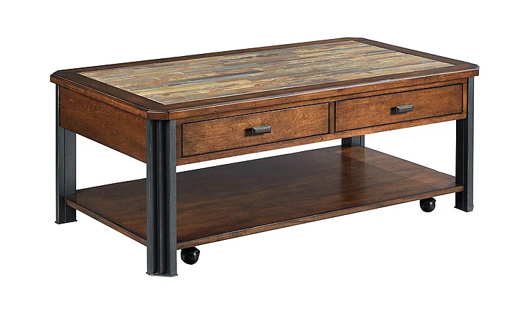 Hammary Hamilton Slaton Rectangular Cocktail Table in Warm Mocha 675-910
