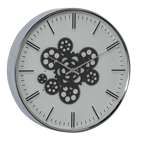 UMA White Metal Wall Clock, 16" x 3" x 16" | 67534 CLOSEOUT