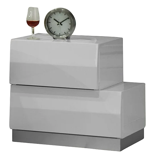J&M Milan Nightstand Right in White Lacquer 17687-NSR CLOSEOUT