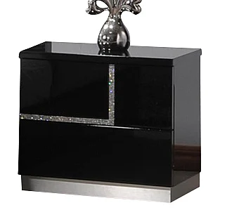 J&M Lucca Right Facing Nightstand in Black Lacquer 17685-NSR CLOSEOUT