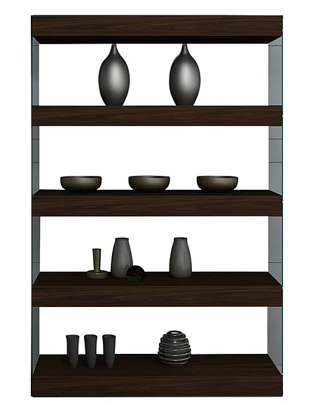 J&M Float Dining Display Curio in Dark Oak 17705 PROMO