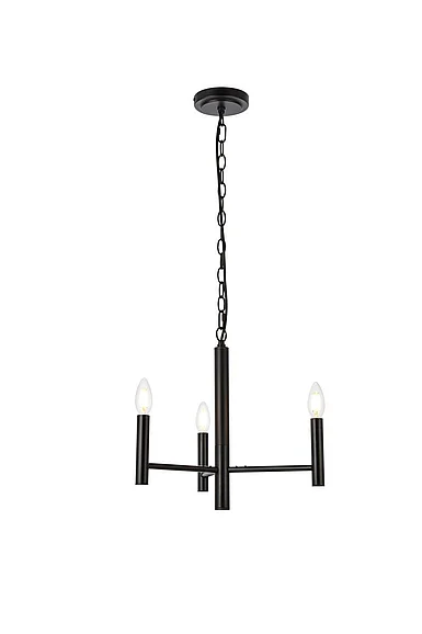 Elegant Carmella 3 Lights Pendant in Black LD7059D17BK CLOSEOUT
