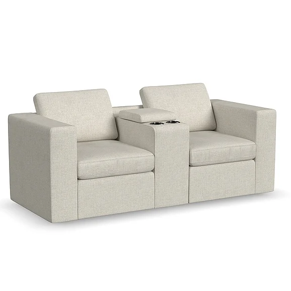 Linon Home Decor Sky Loveseat Console Track in Natural MD2005SKYLVCNSNAT
