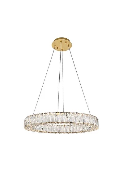 Elegant Monroe Integrated Led Chip Light Gold Chandelier Clear Royal Cut Crystal 3503D23G