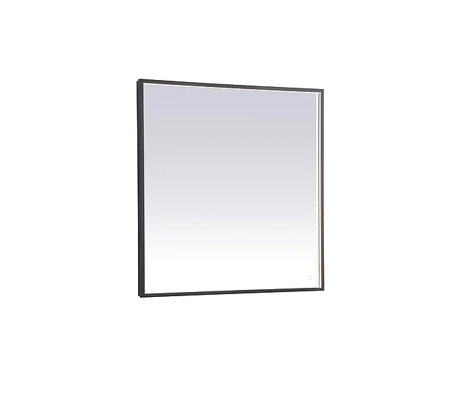 Elegant Pier 36X36 In. Led Mirror with Adjustable Color Temperature 3000K/4200K/6400K in Black MRE63636BK