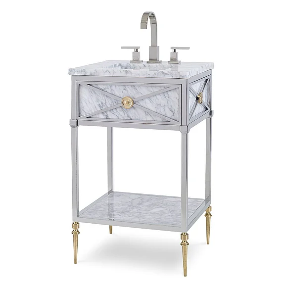 Ambella Home Napoleon Petite Sink Chest in White Marble 68001-110-301