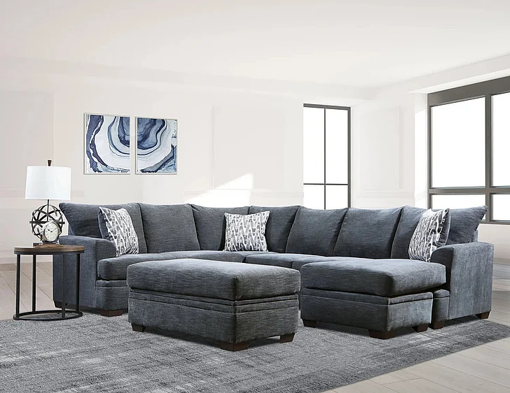 Peak Living 6800 2pc LSF Corner Sofa Living Room Set in Aden #15 Grey CUSTOM ITEM