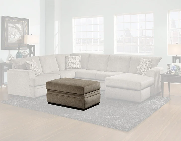 Peak Living 6800 Storage Ottoman in Cornell Pewter 6806-1664 CUSTOM ITEM