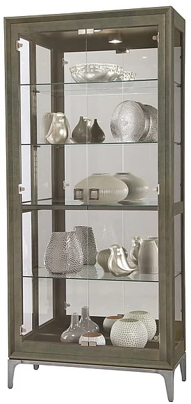 Howard Miller Sheena III Curio Cabinet in Smoke Grey 680694