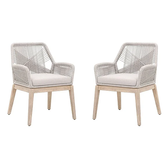 Essentials For Living Loom Arm Chair (Set of 2) in Taupe Fixed Seat 6809KD.WTA/FPUM/NG