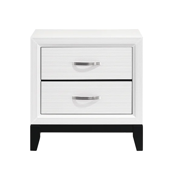 Nightstands Engineered Wood Set of 2 White